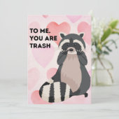 "You are My Shiny Treasure" Funny Raccoon Valentin Einladung (Stehend Vorderseite)