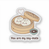 You Are My Soy-mate Cute Dim Sum Valentine Sticker (Vorderseite)