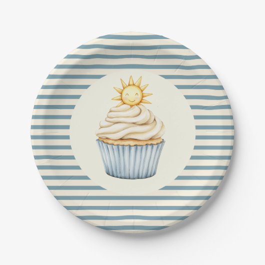You Are My Sunshine Cupcake Baby Shower Pappteller (Vorderseite)