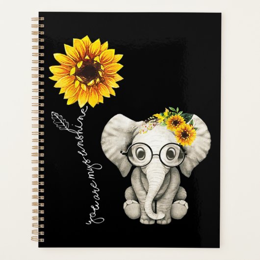 You Are My Sunshine Hippie Sunflower Elephant Planer (Vorderseite)