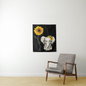 You Are My Sunshine Hippie Sunflower Elephant Wandteppich (Beispiel)