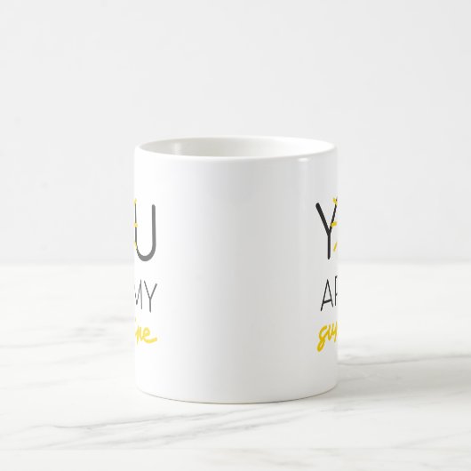 You Are My Sunshine Quote Yellow Black Kaffeetasse (Mittel)