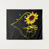 You Are My Sunshine Sunflower And Horse Wandteppich (Vorderseite (Horizontal))