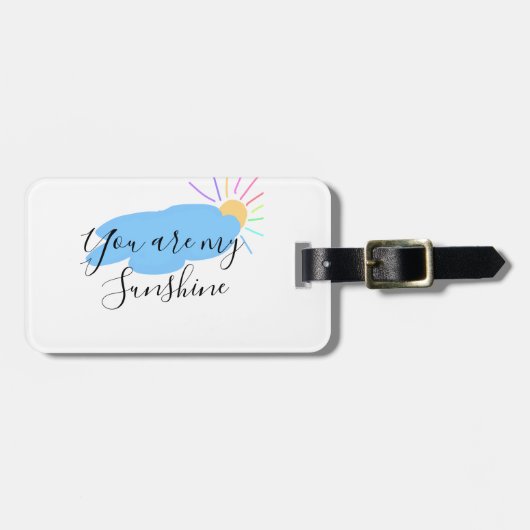 you are my sunshine yellow orange sun rays clouds gepäckanhänger (Vorderseite horizontal)
