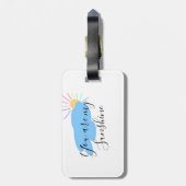 you are my sunshine yellow orange sun rays clouds gepäckanhänger (Rückseite vertikal)