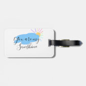 you are my sunshine yellow orange sun rays clouds gepäckanhänger (Rückseite horizontal)