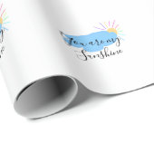 you are my sunshine yellow orange sun rays clouds geschenkpapier (Rolleneckpunkt)