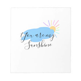 you are my sunshine yellow orange sun rays clouds notizblock