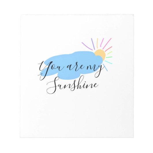 you are my sunshine yellow orange sun rays clouds notizblock (Vorderseite)