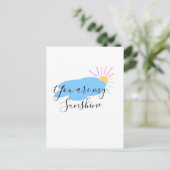you are my sunshine yellow orange sun rays clouds postkarte (Stehend Vorderseite)