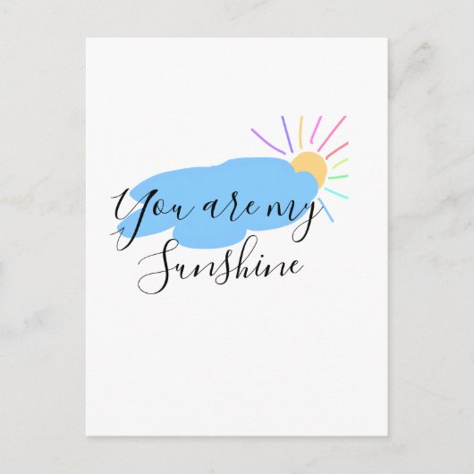 you are my sunshine yellow orange sun rays clouds postkarte (Vorderseite)