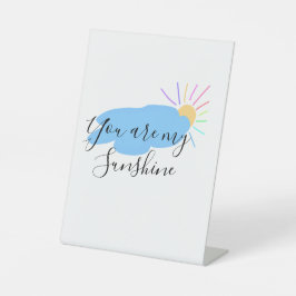 you are my sunshine yellow orange sun rays clouds sockelschild