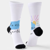 you are my sunshine yellow orange sun rays clouds socken (Gewinkelt)