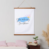 you are my sunshine yellow orange sun rays clouds wandteppich mit holzrahmen (Schlafzimmer)