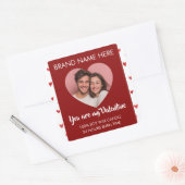 You Are My Valentine Custom Photo Candle Labels  Quadratischer Aufkleber (Umschlag)