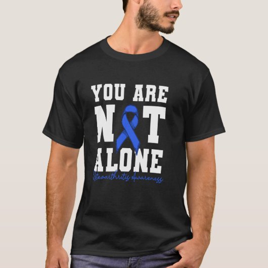 You Are Not Alone Osteoarthritis Awareness Blue Ri T-Shirt (Vorderseite)
