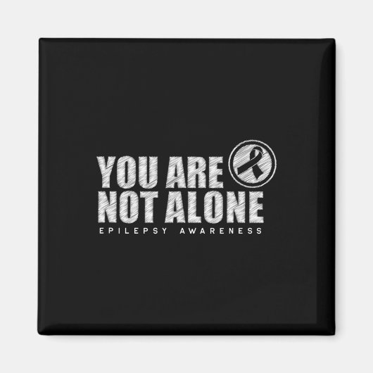You Are Not Alone Wear Purple Day Epilepsy Awarene Magnet (Vorne)
