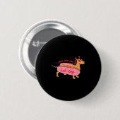 You Are One Hot Dog Dachshund Valentines Heart Gle Button (Vorne & Hinten)