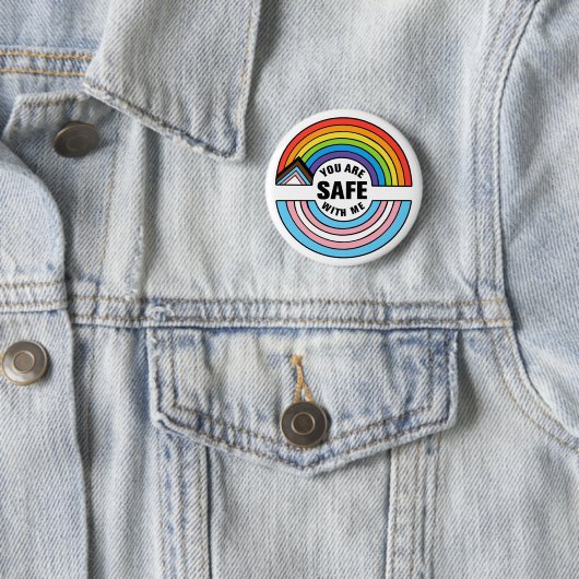 You Are Safe With Me LGBTQIA Ally Button (Beispiel)