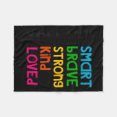 You Are Smart Brave Strong Kind Loved Motivation T Fleecedecke (Vorderseite (Horizontal))