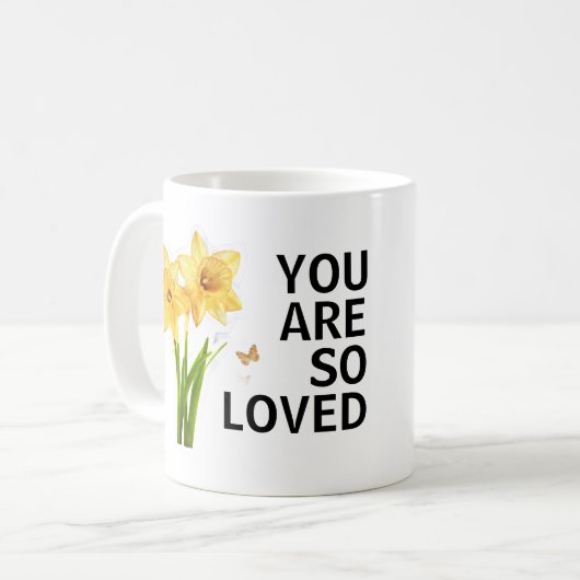 You Are So Loved Floral Christian Kaffeetasse (Vorderseite Links)