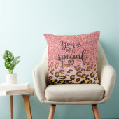 You Are Special Pink Glitter Leopard Print Kissen (Stuhl )