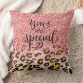 You Are Special Pink Glitter Leopard Print Kissen (Decke)