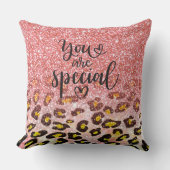 You Are Special Pink Glitter Leopard Print Kissen (Vorderseite)