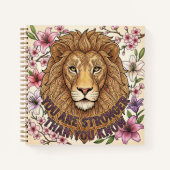 You Are Strong Lion Spiral Notebook Notizblock (Vorderseite)