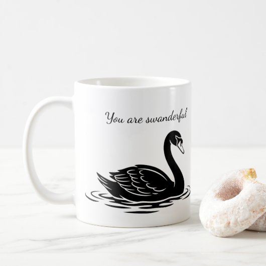You are swanderful black swan Funny Goth Gift Kaffeetasse (Mit Donut)