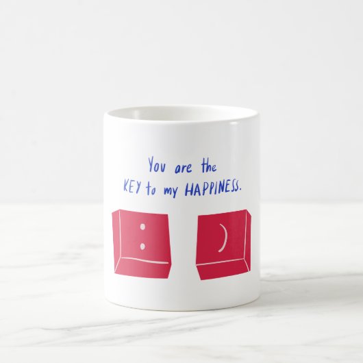 You Are The Key To My happines Valentine Typograpy Kaffeetasse (Mittel)