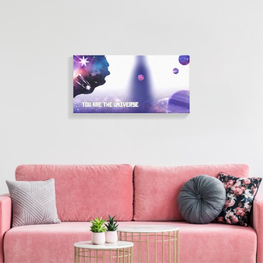 "You Are The Universe" – Stretched Canvas Wall Art Leinwanddruck (Insitu (Wohnzimmer))