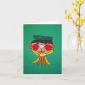 "You are what you eat" - Tempera Paint and Pen Karte (Gelbe Blume)