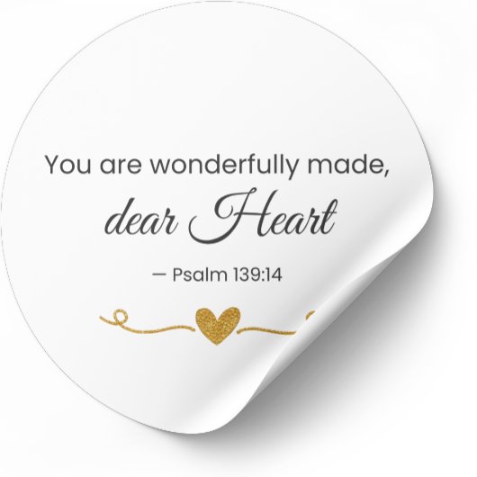 You Are Wonderfully Made Psalm 139:14 Christian  Runder Aufkleber