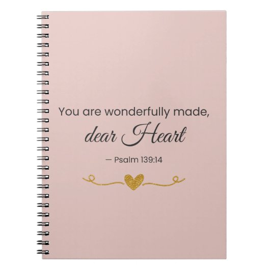 You Are Wonderfully Made – Psalm 139:14 Notebook Notizblock (Vorderseite)