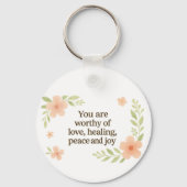 "You are worth" Affirmation Schlüsselanhänger (Vorderseite)