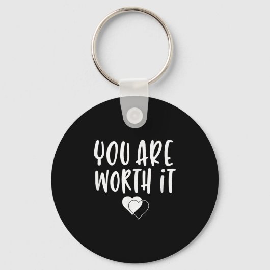 You Are Worth It Cute Motivational Women Hearts De Schlüsselanhänger (Vorderseite)