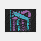 You Are Worthy Loved Needed Enough Suicide Prevent Fleecedecke (Vorderseite (Horizontal))