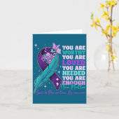 You Are Worthy Suicide Prevention Awareness Motiva Karte (Gelbe Blume)