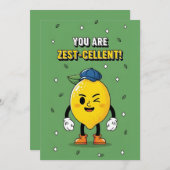 You Are Zest-cellent funny lemon pun citrus Dankeskarte (Vorne/Hinten)