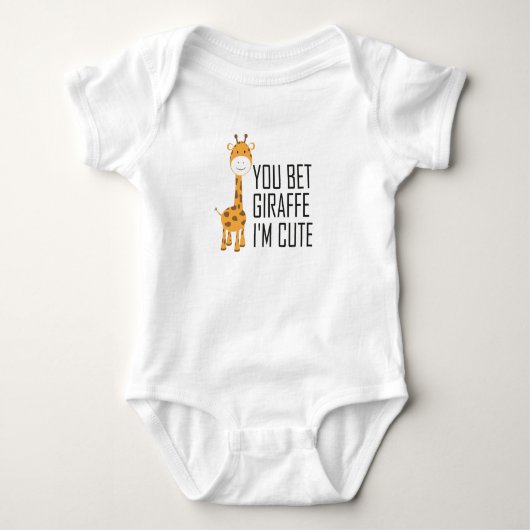 You Bet Giraffe I'm Cute,Funny Animal baby,Giraffe Baby Strampler (Vorderseite)