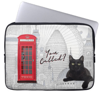 'You Called?' Customizable London Cat Red Phone Laptopschutzhülle