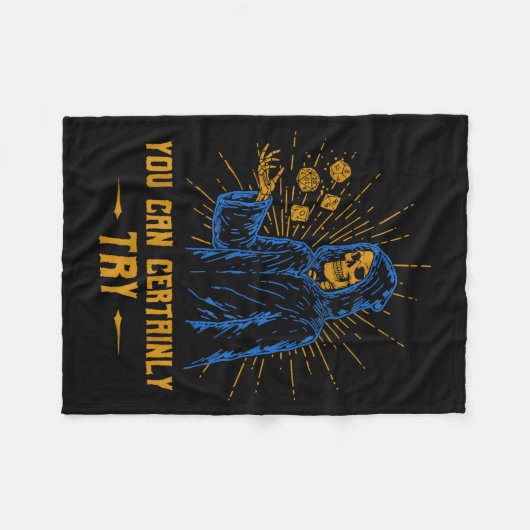 You Can Certainly Try Skeleton Wizard Fantasy Meme Fleecedecke (Vorderseite (Horizontal))