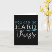 You Can Do Hard Things Insrational Quote Motivatio Karte (Gelbe Blume)