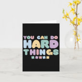 You Can Do Hard Things Insrational Quotes Motivati Karte (Gelbe Blume)