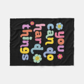 You Can Do Hard Things Teacher Back To School Moti Fleecedecke (Vorderseite (Horizontal))