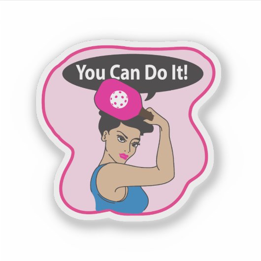 You Can Do It Pickleball (L) Aufkleber (Vorderseite)