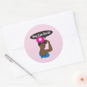 You Can Do It. Rosie Pickleball (B) Runder Aufkleber (Umschlag)