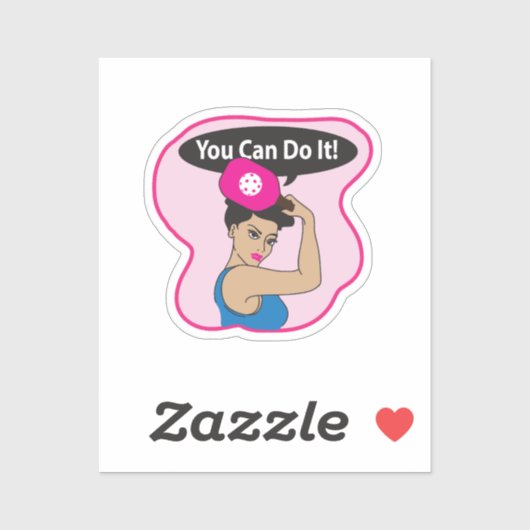 You Can Do It. Rosie Pickleball (L) Aufkleber (Blatt)