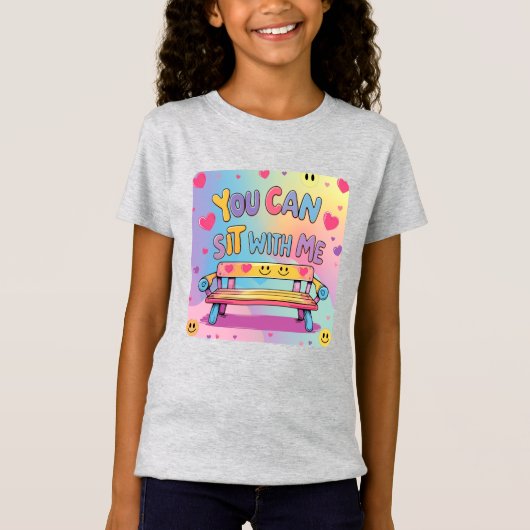 "You Can Sit With Me" Girls' Kindness T-Shirt (Vorderseite)